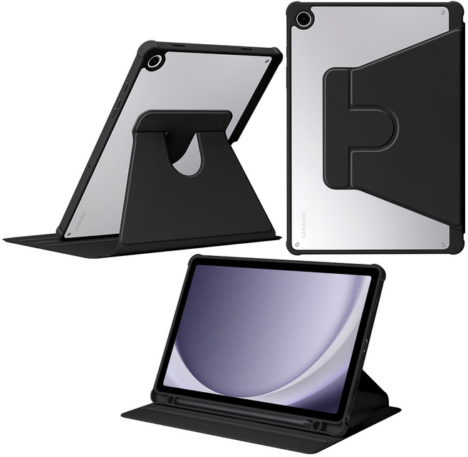 DANYCASE 아크릴 회전 가능 태블릿 커버 삼성 갤럭시 탭 케이스, 블랙, 1개