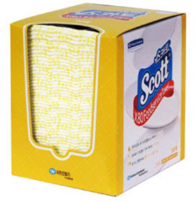 와이프올 스카트 X80 푸드서비스 타올 노랑 42352, 50개입, 5박스