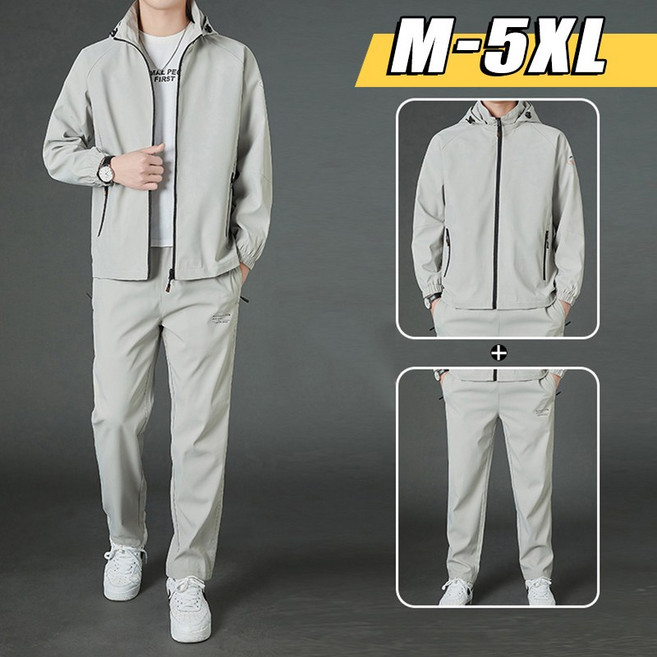봄가을 남성 바람막이 후드 집업 자켓 팬츠 츄리닝 상하세트 데일리룩