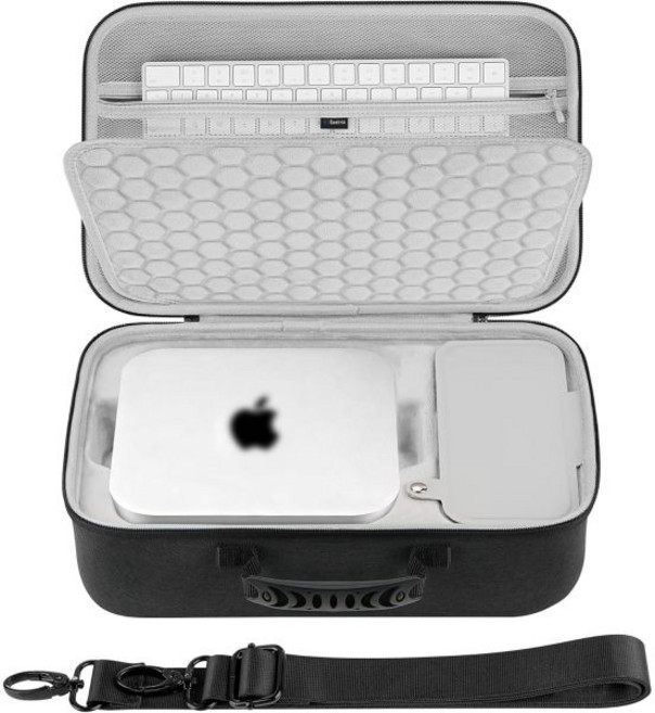 애플 맥 스튜디오 M1/M2/M3/M4 맥스 울트라 데스크톱 컴퓨터 여행용 휴대용 가방 다크 그레이 과 호환되는 지크리아 하드 쉘 케이스, 애플 맥 스튜디오 M1/M2/M3/M4 맥스 울트라 데