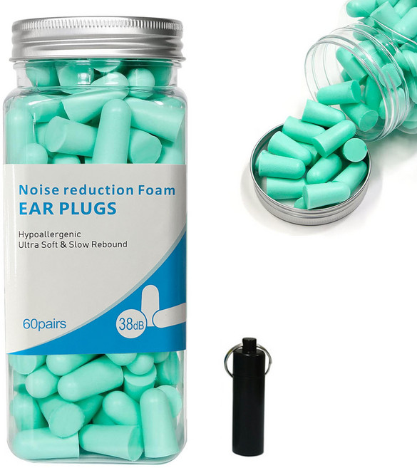 콜콜러브 소음 차단 귀마개 NRR 38dB 수면 이어플러그 휴대용 수면용 귀마개, 60쌍, 1개
