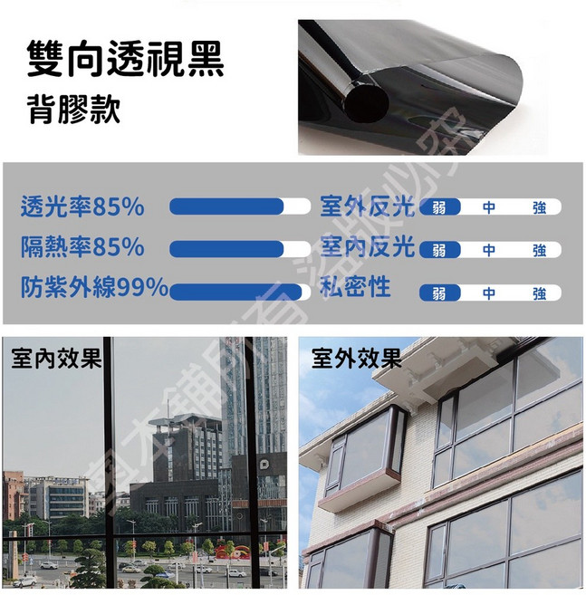 【奧本舖】隔熱貼 窗戶隔熱紙 隔熱紙汽車 隔熱紙窗戶 隔熱紙 玻璃隔熱紙 背膠隔熱貼 隔熱 窗貼 40公, 背膠款-雙向透視黑