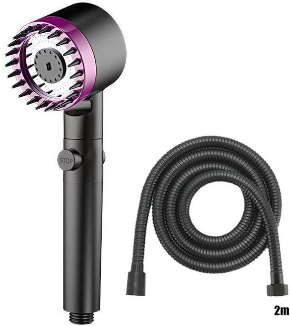 샤워 필터 4 가지 모드 욕실 액세서리 마사지 손잡이 부품 고정 장치 홈, 01 CHINA, 12 Purple suit D