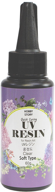 UV 레진아트 네일아트 투명 소프트타입 레진 용액 60g, 단품, 1개