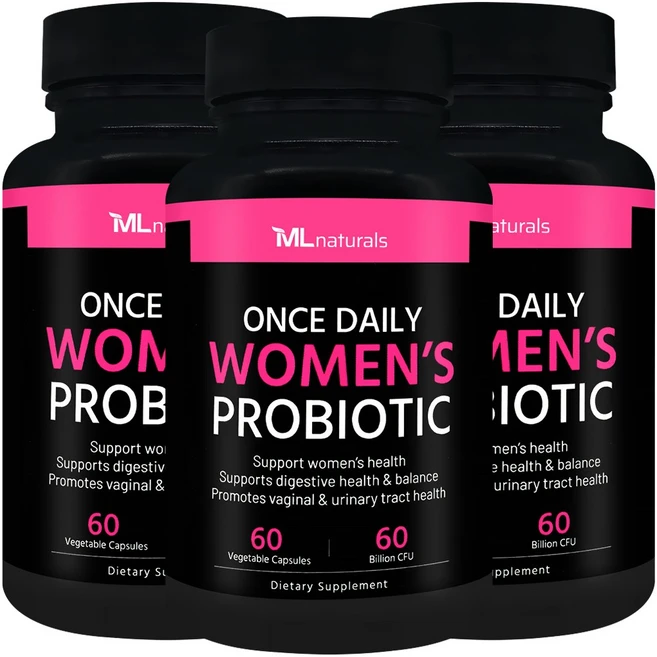 [미국빠른직구] 신제품 마이라이프 내추럴스 마이라이프 내추럴스 우먼스 프로바이오틱 여성유산균 600억 CFU + FOS, 3병, 60정 - 쿠팡
