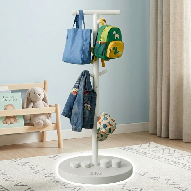 튼튼한 23kg 석영석 철제 가방걸이 스탠드 행거 가방 옷 모자, 화이트