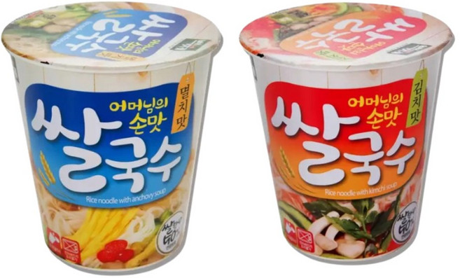 백제 쌀국수 컵라면 멸치맛 김치맛 58g