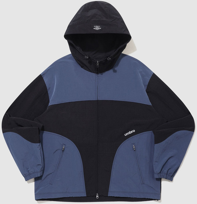 [백화점정품]엄브로 UMBRO웨이파인더 배색 후드형 바람막이 자켓 UQ123CJK12 BLK
