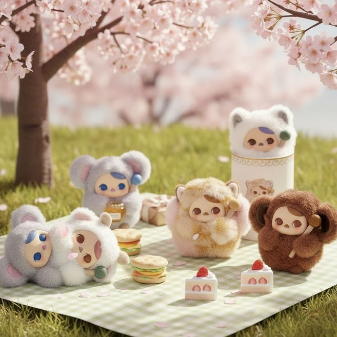 畢奇敲敲系列搪膠發聲毛絨掛件盲盒玩具禮物木魚瑪特PUCKY便宜, 1個, 【木魚隨機1個】15cm