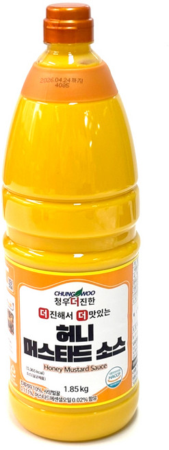 청우더진한 업소용 허니 머스타드 겨자 소스 드레싱소스 1.85kg, 1개