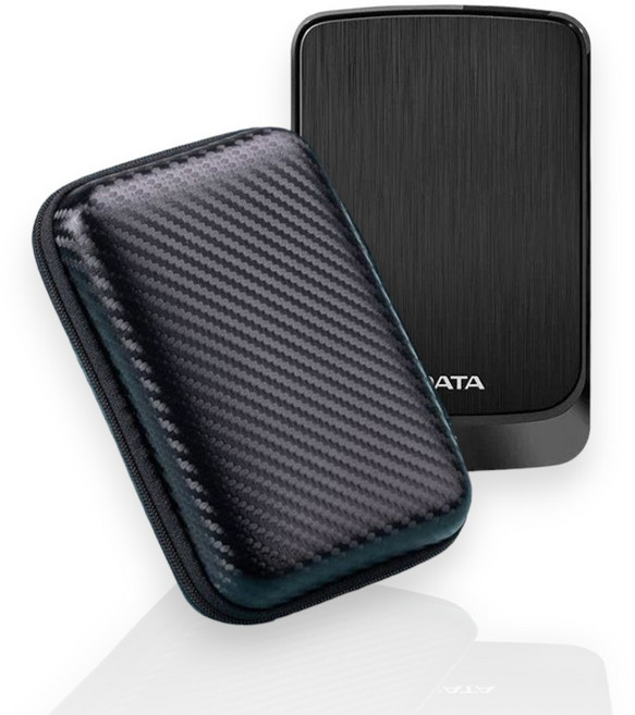 에이데이타 외장하드 HV320 카본패턴 하드쉘 수납 케이스, 1개