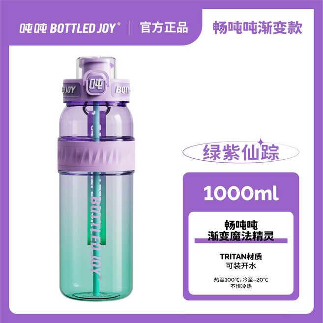 BOTTLED JOY 1000ml TRITAN吸管杯, 1套, 600ml