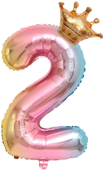 웜네스트 대형 숫자 풍선, 1개, 2 (81cm)