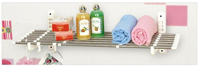 스테인레스 파이프 벽걸이 봉 1단 선반 욕실 주방 벽면 다용도 수납 화장실선반 벽부착선반