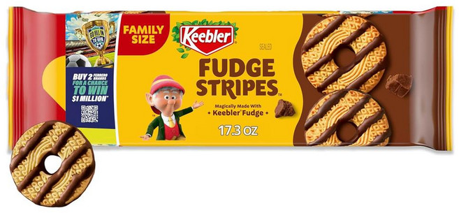 Keebler 퍼지 스트라이프 오리지널 쿠키 (패밀리 사이즈), 490g, 1개