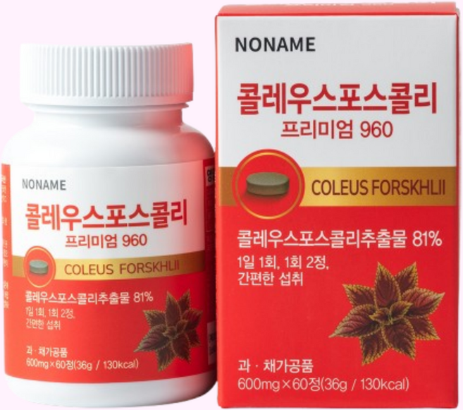 NM 콜레우스포스콜리 프리미엄960 (600mg) 간편섭취 탄수화물컷 빨간다이어트, 1개, 60정