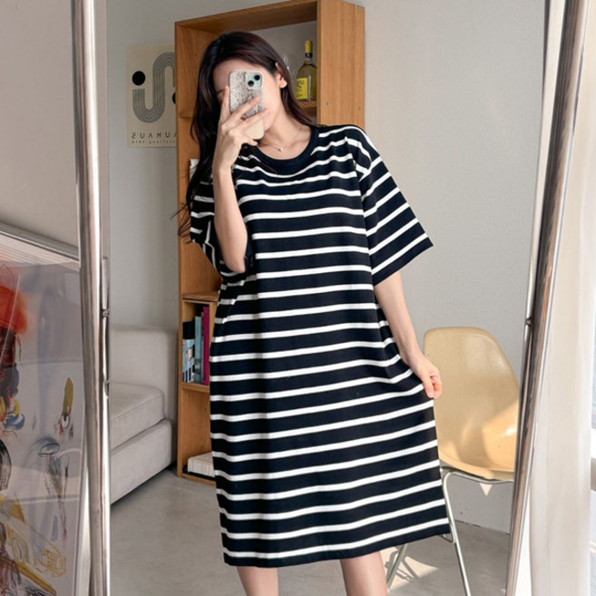 마이쏭 여성 빅사이즈 루즈핏 반팔 단단루즈핏니트롱원피스