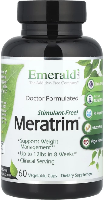 Emerald Laboratories Meratrim 각성제 무함유 400mg 베지캡슐 60정, 5개 - 쿠팡
