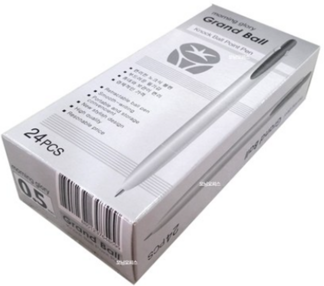 (모닝글로리) 그랜드볼펜 0.5mm 24자루(1타) 유성볼펜, 24개, 빨강