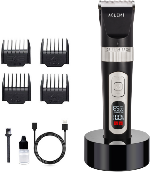 에이블미 전문가용 애견 반려동물 이발기, 1개, 블랙