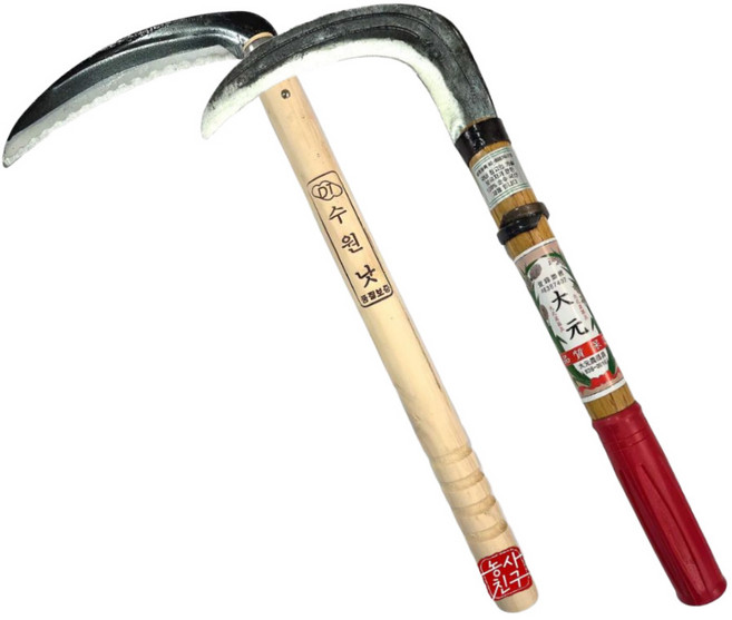 농사친구 수원낫 조선낫 세트 풀베기 가지치기 나무자루, 1세트