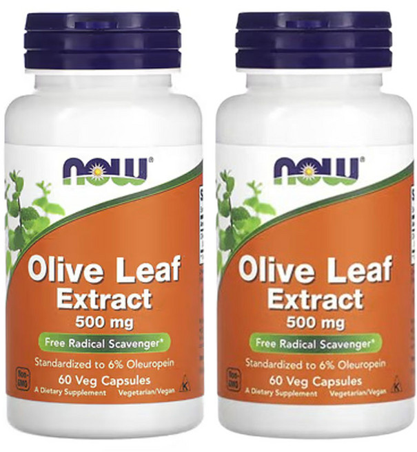 나우푸드 2개 올리브 잎 추출물 500mg 60 베지캡슐 올레우로페인 올러유러핀 올러로핀, 60정