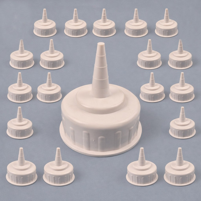 일상속반짝 국내생산 잘라쓰는 소스통 부속품, 1구 뚜껑 포함 소스통 노즐, 20개