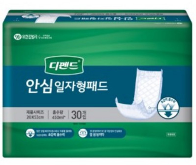 디펜드 남녀공용 안심 일자형 패드 20 x 53 cm, 30매입, 33개