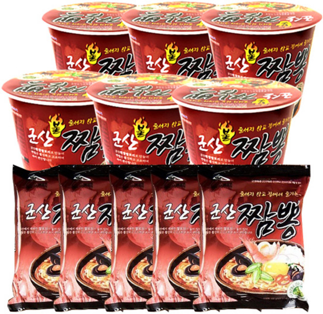 군산짬뽕맛집 불짬뽕컵면6입+짬뽕라면5입, 단품, 1개