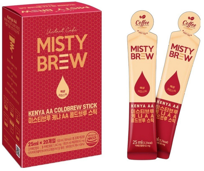 미스티브루 케냐AA 콜드브루 스틱 커피, 3개, 20개입, 25ml