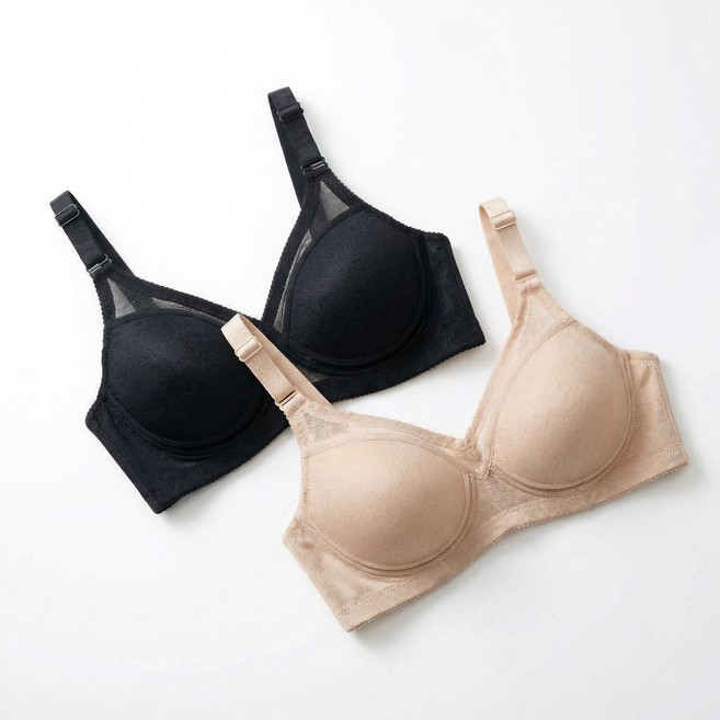 [두리] 처짐방지 풀컵 와이어 보정브라 2개세트 B컵 군살정리 여성브레지어