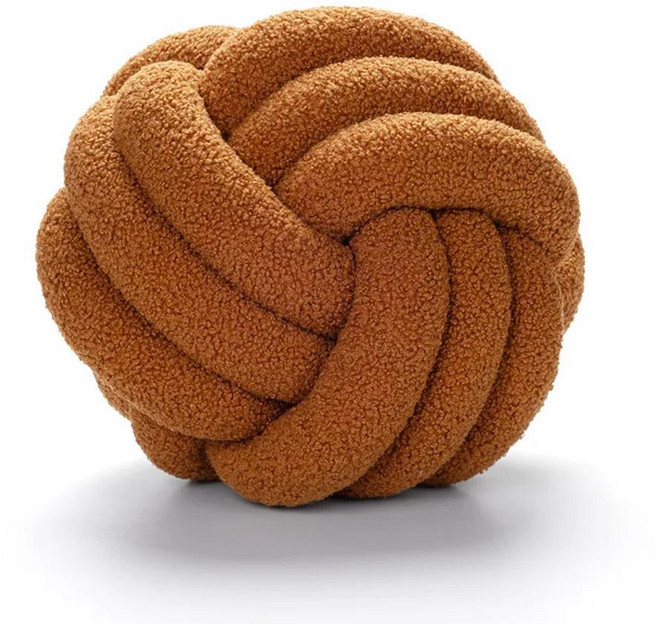 손뜨개 매듭 볼 베개 양털 롤 쿠션 소파 침대 헤드보드 장식 아늑한 플러시 질감 거실 장식품, 1개, 색상: 8. caramel / 사양: A. 13cm