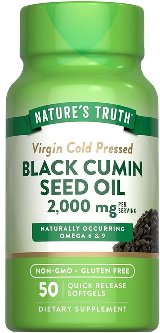Nature's Truth 블랙 커민 씨드 오일 2000mg | 소프트젤 50개 | 콜드 프레스 알약 | GMO 프리 글루텐 프리, Nature's Truth 블랙 커민 씨드 오일 200, 1개 - 쿠팡