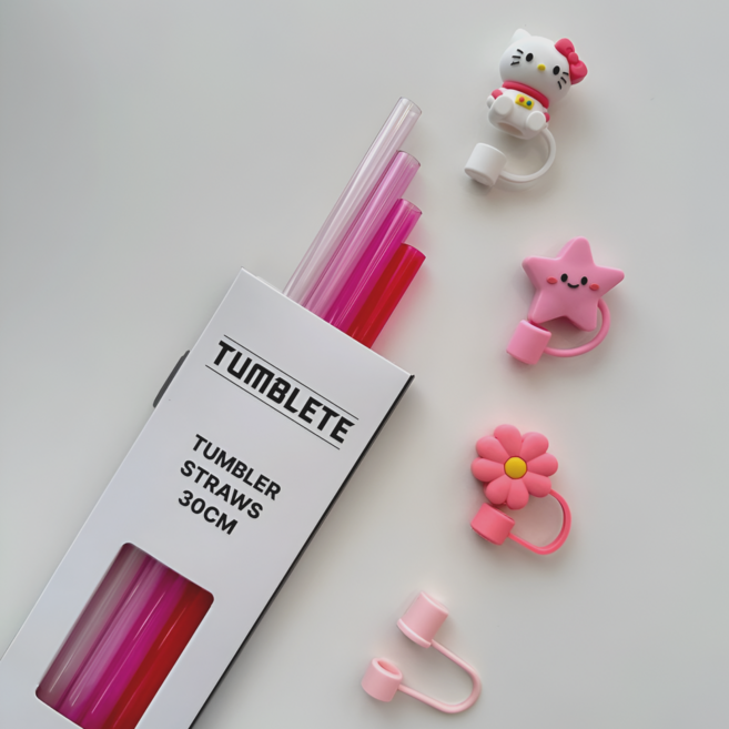 빨대캡 4종 포함 스탠리 스타벅스 887ml 1.18L 퀜처 텀블러 호환 그라데이션 핑크 빨대, 1개