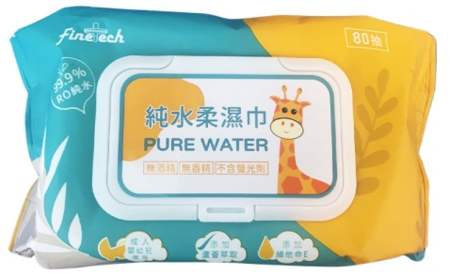 釩泰長頸鹿純水濕紙巾 加蓋加厚 寵物適用 含維生素E 蘆薈萃取, 80個, 1個裝