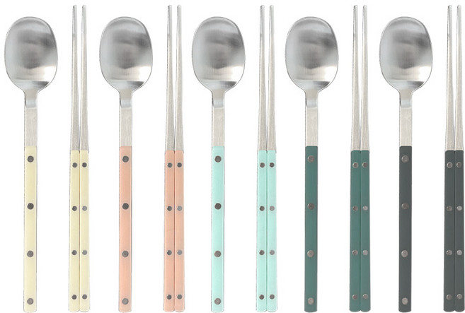 이태리 am 루비노 스텐 수저 젓가락 세트 커트러리 사부르 젓가락 숟가락 수제[백화점브랜드] 집들이 선물 디자인수저세트, 차콜, 1세트, 숟가락(1P)+젓가락(1P)