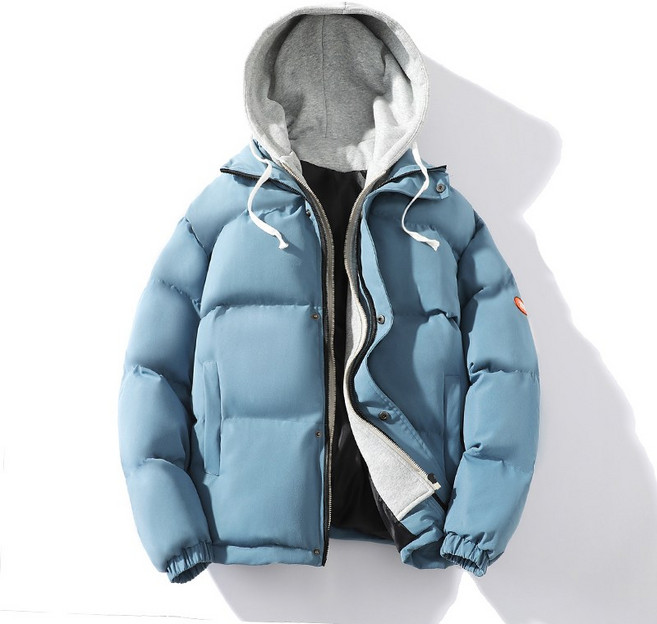 羽絨棉服男假兩件連帽潮牌加厚保暖情侶外套冬裝