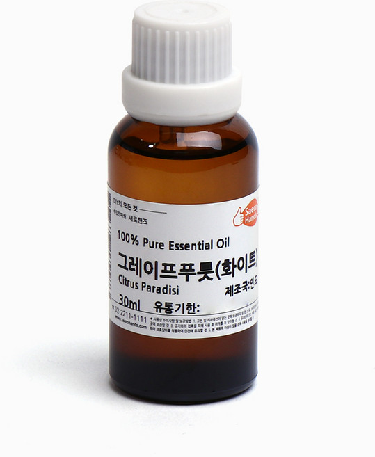 새로핸즈 천연 아로마 에센셜오일 자몽오일 화이트 30ml, 단품, 1개