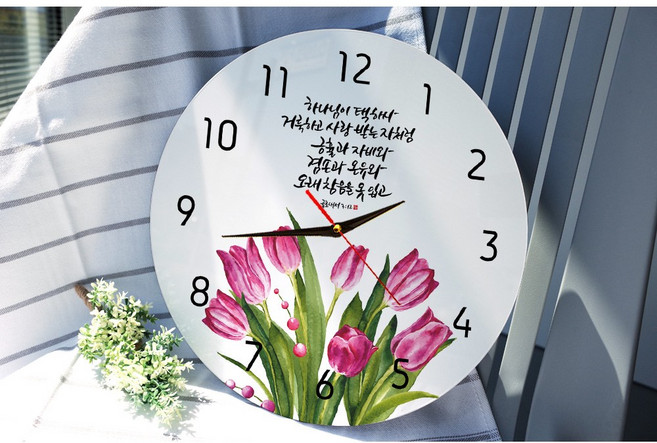 [데코헤븐리] 무소음 성경말씀시계 - CK0083 골로세서 3장 12절, 화이트