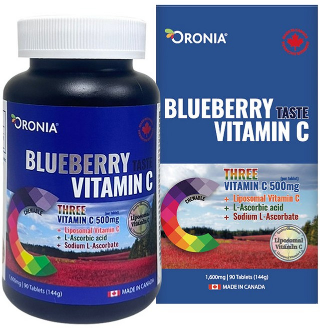 오로니아 블루베리 비타민C 리포좀 90정 츄어블 항산화, 1개