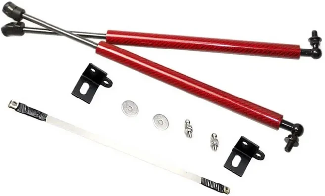 2022-2025 지리 보유 L FX11 아틀라스/스타레 프론트 개조용 2PC 후드 댐퍼 가스 스트럿 서포트 쇼크 피스, 01 red carbon fiber