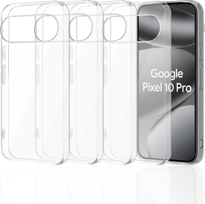 구글 픽셀 10 / 픽셀 10 프로 풀커버 슬림핏 투명 케이스 4개