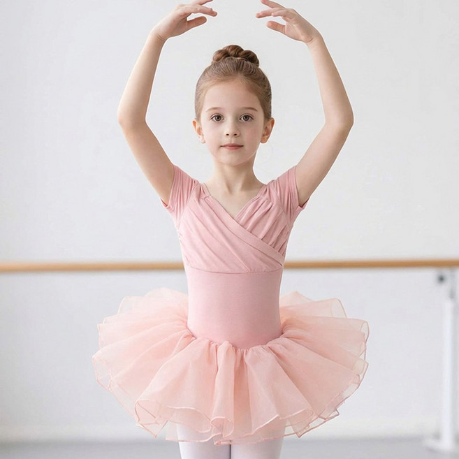 달콩슈 여아용 셔링 랩 상의 쉬폰 하의 발레복 세트 DBC05