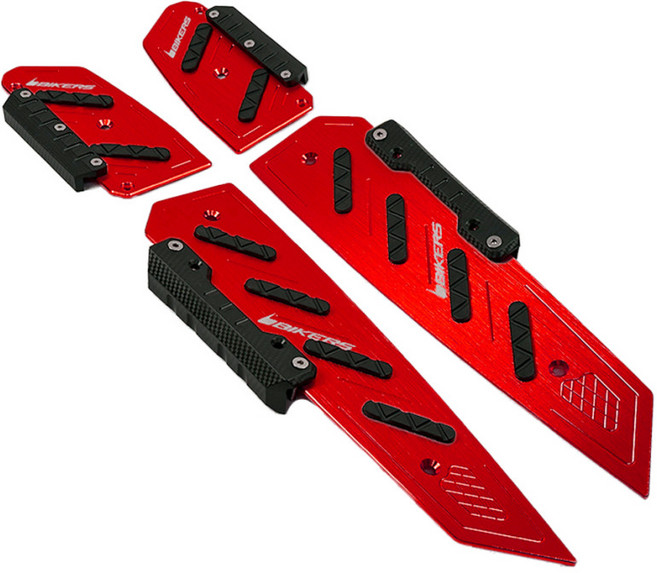 바이커스 혼다 포르자350 300 25년식이후 알루미늄 가드형 발판, 1세트, 레드