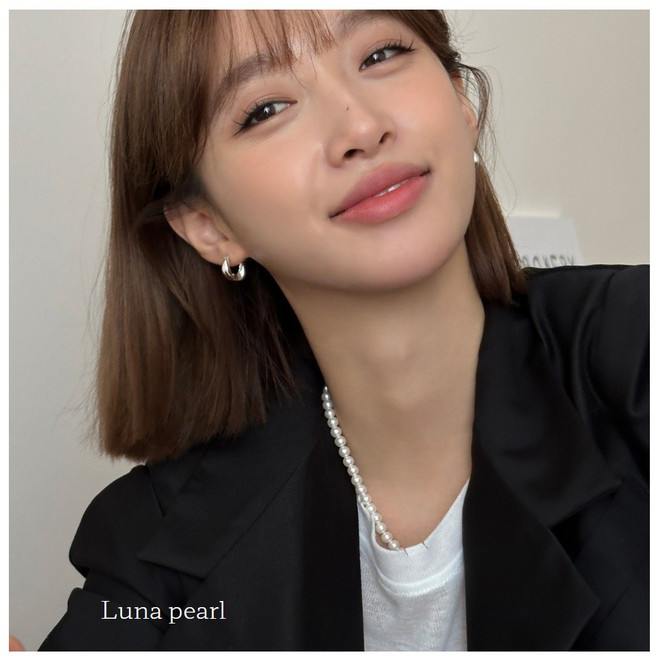 루나펄 데일리 여성용 골드 & 실버 유니크한 원터치 링 귀걸이