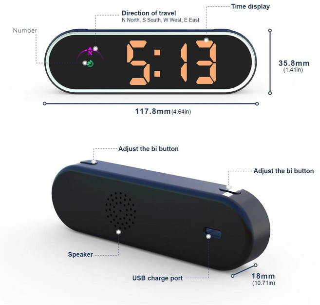 호환 V11 GPS HUD 자동 속도계 헤드업 디스플레이 스마트 디지털 알람 리마인더 KM/H MPH 차량용 계량기 전, [01] Black