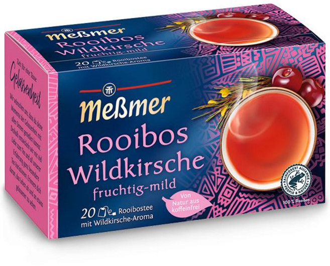 독일 메쓰머 messmer Rooibos wild cherry Tea 와일드체리 루이보스 차, 5개, 20개입