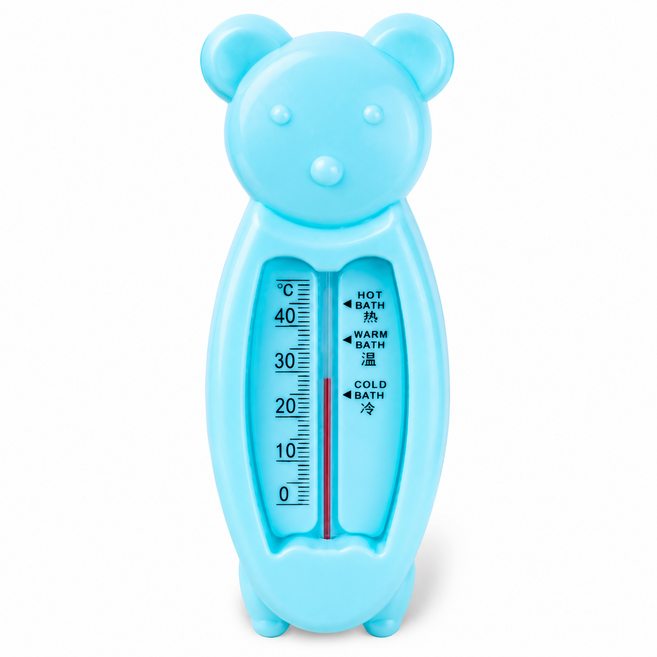 타본 곰돌이 물 온도계 하늘색 목욕물 온도 확인 탕온계 욕조, 1개, 스카이블루