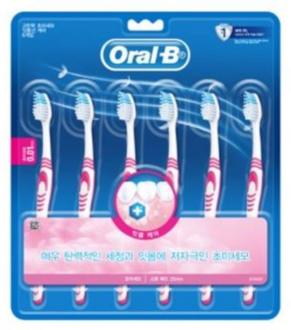오랄비 고탄력 초미세모 잇몸선케어 칫솔, 6개입, 1개