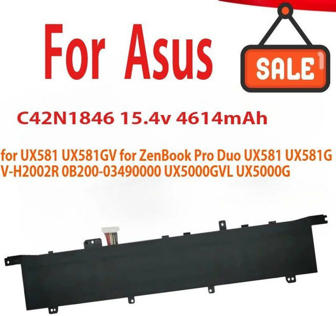 C42N1846 노트북 배터리 Asus UX581 UX581GV ZenBook Pro Duo UX581GV-H2002R 0B200-03490000 UX5000GVL UX5000G, 01 CHINA